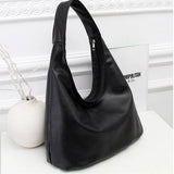 Vintage Women PU Leather Handbag Casual Rinestone Large Shoulder Bag