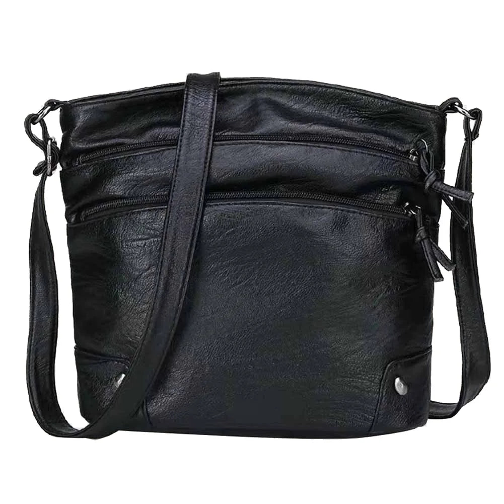 Vintage Women PU Leather Layers Shoulder Crossbody Messenger Bag