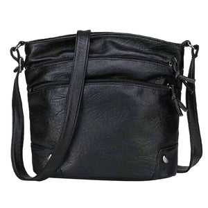 Vintage Women PU Leather Layers Shoulder Crossbody Messenger Bag