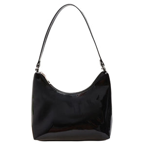 Vintage Women Patent Shoulder Underarm Bag PU Leather Casual Mini Tote Bag