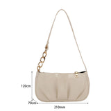 Vintage Women Pleated Chain Shoulder Bag All-match Handbag Purse