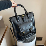 Vintage Women Pu Leather Handbags Casual Small Shoulder Tote Bag