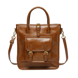 Vintage Women Pu Leather Handbags Casual Small Shoulder Tote Bag