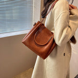 Vintage Women Pu Leather Handbags Tote Bags High Ladies Small Shoulder