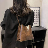 Vintage Women Pu Leather Handbags Large Capacity Crossbody Bag