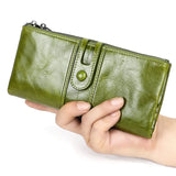 Vintage Women RFID Wallet Leather Long Purse Ladies Clutch Wallet