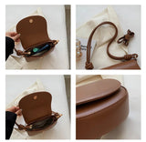 Vintage Women Saddle Bag PU Leather Crossbody Fall/Winter Shoulder Purse