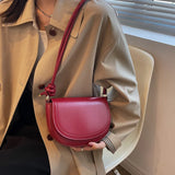 Vintage Women Saddle Bag PU Leather Crossbody Fall/Winter Shoulder Purse