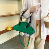 Vintage Women Shell Handbag Kiss Lock PU Leather Clip Bags Female Retro Shoulder