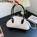 Vintage Women Shell Handbag Kiss Lock PU Leather Clip Bags Female Retro Shoulder