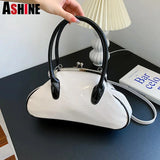 Vintage Women Shell Handbag Kiss Lock PU Leather Clip Bags