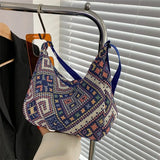 Vintage Elephant Print Shoulder Bag Bohemian Style Crossbody