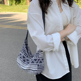 Vintage Bohemian Elephant Print Crossbody Bag