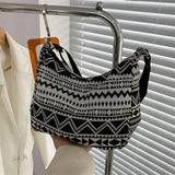 Vintage Elephant Print Shoulder Bag Bohemian Style Crossbody