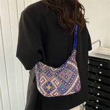 Vintage Elephant Print Shoulder Bag Bohemian Style Crossbody
