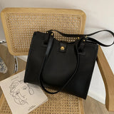 Vintage Women Shoulder Bag Large Capacity Solid PU Leather Female Casual