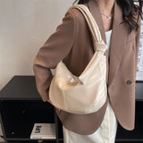 Vintage Women Shoulder Bag PU Leather Solid Crossbody Bags High Capacity Tote Ha