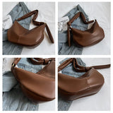 Vintage Women Shoulder Bag PU Leather Solid Crossbody Bags High Capacity Tote Ha