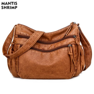 Vintage Women Shoulder Bag Pu Leather Crossbody Bag Lady Handbag