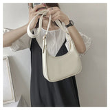 Vintage Women Shoulder Bag Small PU Leather Solid Crossbody Bags