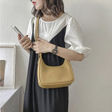 Vintage Women Shoulder Bag Small PU Leather Solid Crossbody Bags