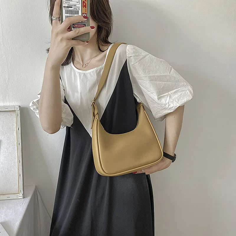 Vintage Small PU Leather Crossbody Bag for Women