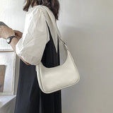 Vintage Women Shoulder Bag Small PU Leather Solid Crossbody Bags