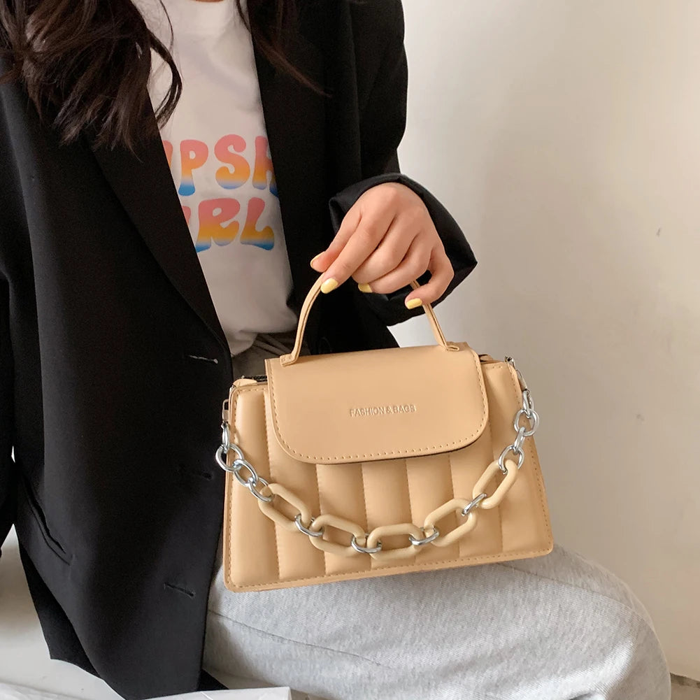 Vintage Women Shoulder Bag Chain Flap Purse Bags