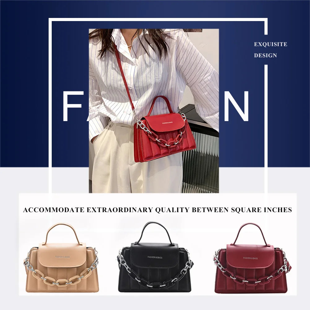 Vintage Women Shoulder Bag Chain Flap Purse Bags