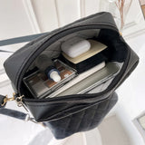 Vintage Women Shoulder Bag Solid Lingge Embroidery Messenger Bag Female Ladies