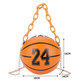 Vintage Women Shoulder Bag Digital Printing PU Ball Single Chain Crossbody