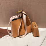 Vintage Shoulder Bag Set Large Bucket Handbag Crossbody Messenger Bag