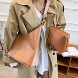 Vintage Shoulder Bag Set Large Bucket Handbag Crossbody Messenger Bag