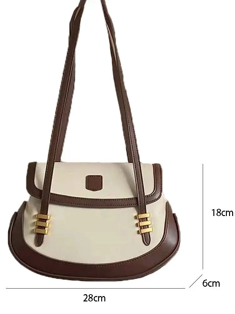 Vintage Women Shoulder Bags High Contrast Underarm Bag Ladies Commuter Handbag