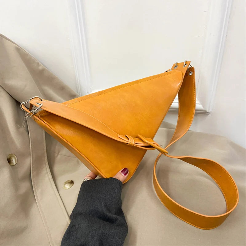 Vintage Brown PU Leather Women Shoulder Bag Crossbody