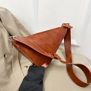 Vintage Brown PU Leather Women Shoulder Bag Crossbody