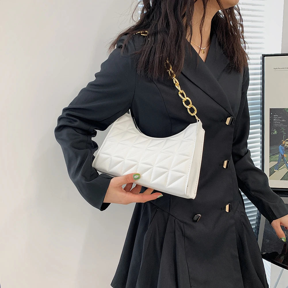 Vintage Women Shoulder Bags Casual Ladies Solid Bag Women PU Leather Underarm Ba