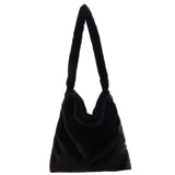 Vintage Plush Women Shoulder Bag Winter Handbag Underarm Shopping Tote