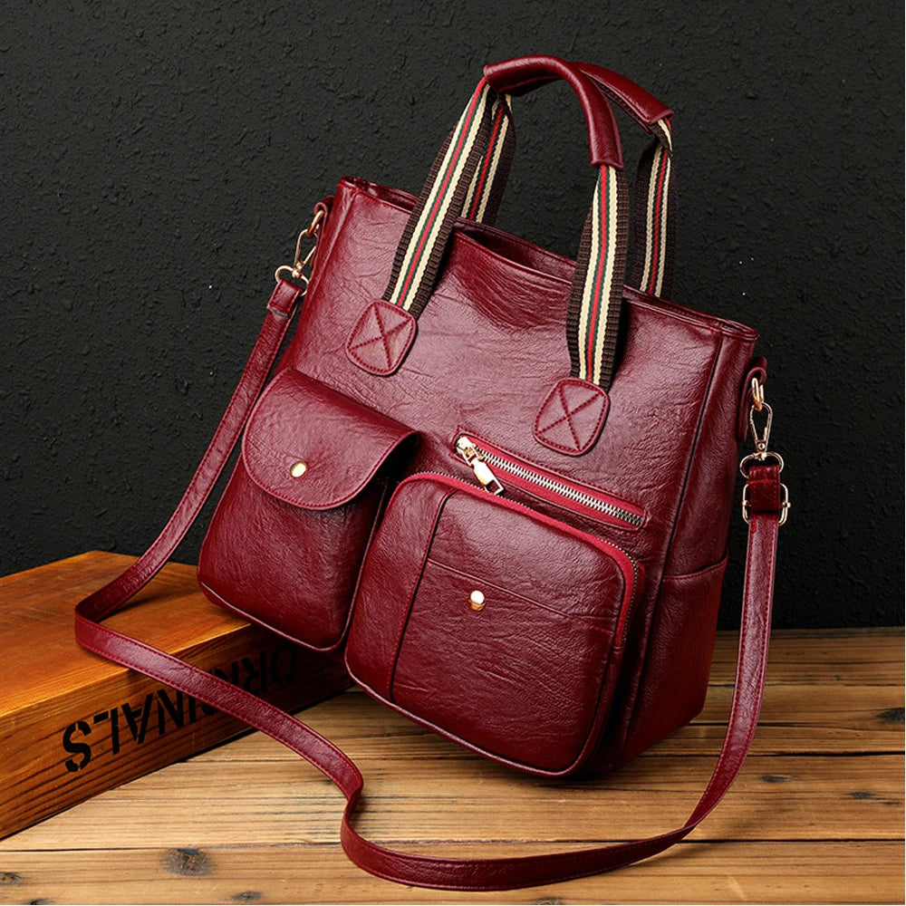 Vintage Women Shoulder Bags Handbags Women Tote Bags Soft Leather