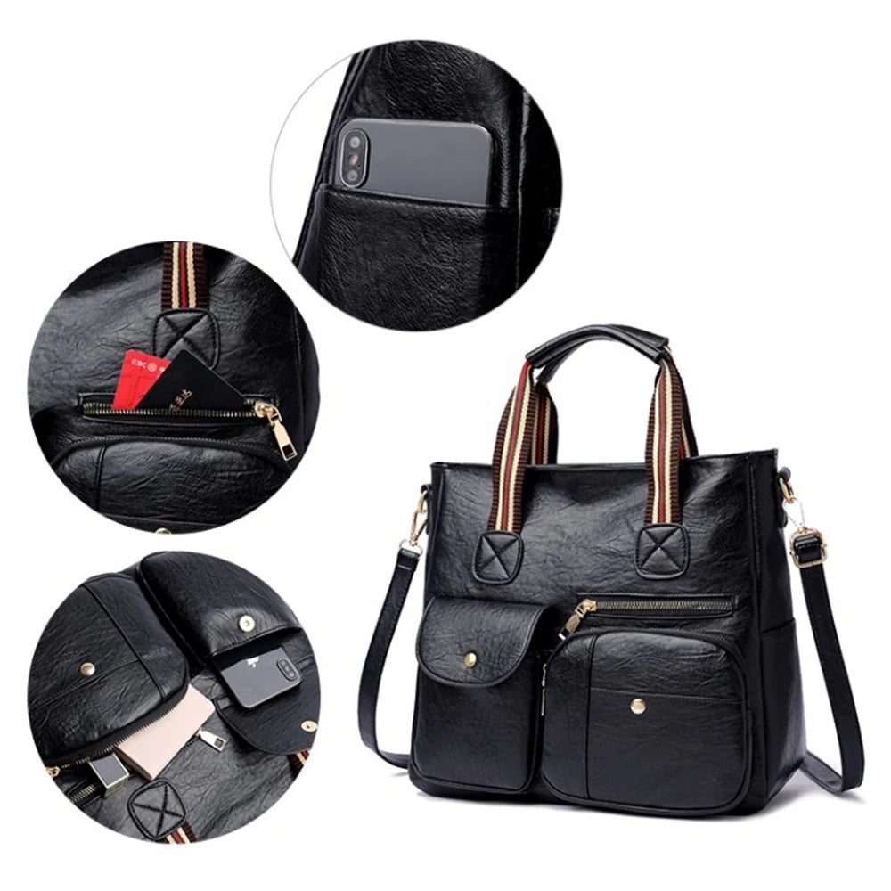 Vintage Women Shoulder Bags Handbags Women Tote Bags Soft Leather