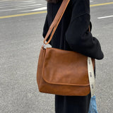 Vintage Women Shoulder Bags PU Leather Messenger Bag High Capacity