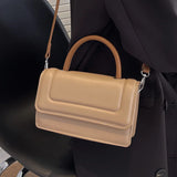Vintage Women Shoulder Bags Top Handle Bag Solid Leather Messenger Handbag