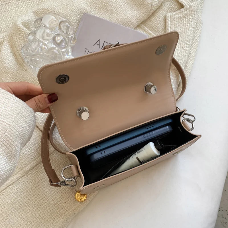 Vintage Women Shoulder Bags Top Handle Bag Solid Leather Messenger Handbag