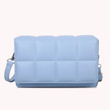Vintage Soft Leather Handbag Checker Pattern Shoulder Bag