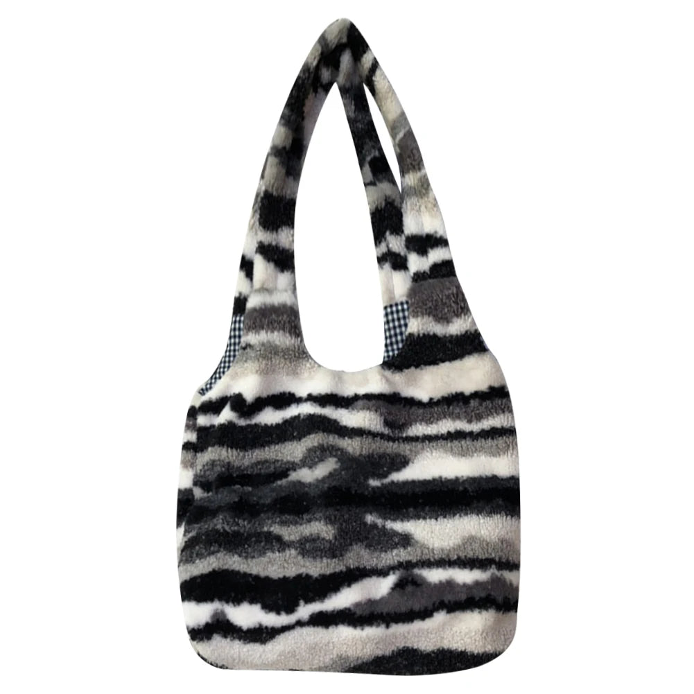 Vintage Women Tote Bag Large Capacity Ink Pattern Shoulder Tote