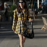 Vintage Women Underarm Crossbody Bags Double Pocket Ladies Shoulder Bag Female P