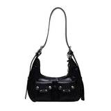 Vintage Women Underarm Crossbody Bags Double Pocket Ladies Shoulder Bag Female P