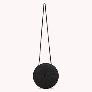 Vintage Round Crossbody Bag Woven Beach Shoulder Bag