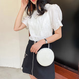 Vintage Round Crossbody Bag Woven Beach Shoulder Bag