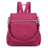 Vintage Women Backpack Nylon Anti-theft Female Casual Daypack